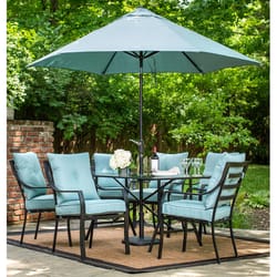 Hanover Lavallette 9 ft. Tiltable Ocean Blue Patio Umbrella