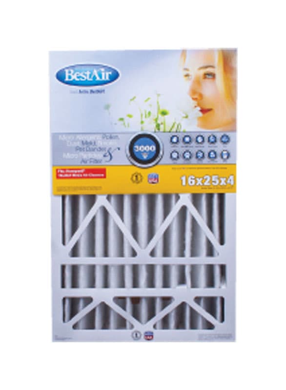 BestAir 25 in. W X 16 in. H X 4 in. D 13 MERV Pleated Air Filter 1 pk Uae Electronic uaeelectronic.com