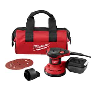 Milwaukee  5 in. Corded  Random Orbit Palm Sander  Kit 3 amps 120 volt 12000 opm Red 