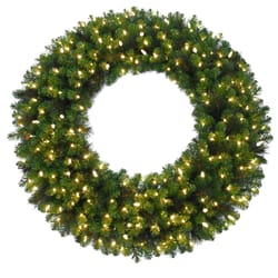 Celebrations Platinum 26 in. D LED Prelit Warm White Mixed Pine Wreath