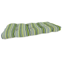 Jordan Manufacturing Blue/Green Stripe Polyester Wicker Settee Cushion 4 in. H X 19 in. W X 46 in. L