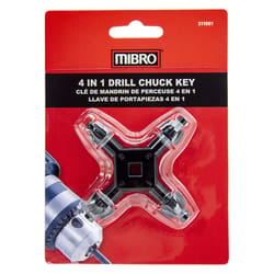 MIBRO 1/4 to 1/2 in. 4-In-1 Drill Chuck Key Hardened Steel 1 pc