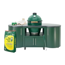 Big Green Egg 18.25 in. Large EGG Package with 76 in Island Charcoal Kamado Grill and Smoker Green