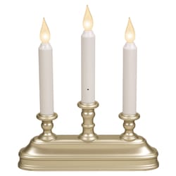 Xodus Innovations LED Pewter Flameless Flickering Candle 10 in.