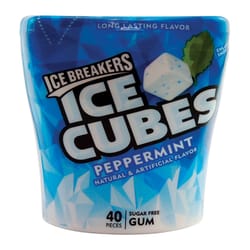 Ice Breakers Ice Cubes Sugar Free Peppermint Chewing Gum 40