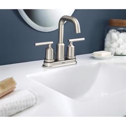 Moen Gibson Brushed Nickel Modern Bathroom Faucet 4 in.