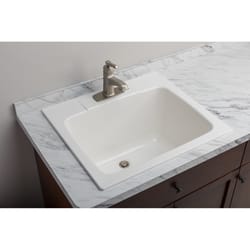Mustee 25 in. W X 22 in. D Self-Rimming Composite Utility Sink