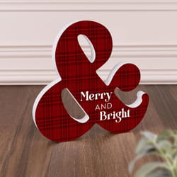 P Graham Dunn Red/White Ampersand Merry and Bright Table Decor 8 in.