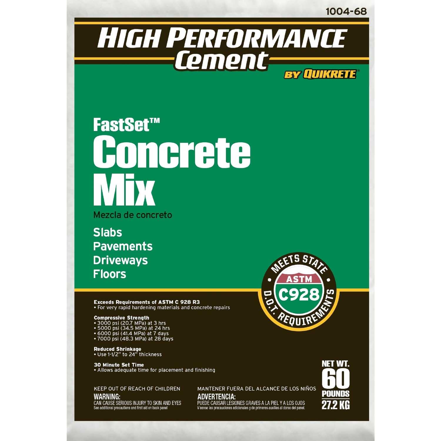 Quikrete FastSet Concrete Mix 60 lb. Ace Hardware