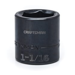 Craftsman 1-1/16 in. X 1/2 in. drive SAE 6 Point Standard Impact Socket 1 pc