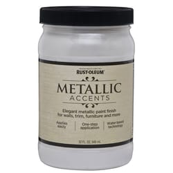 Rust-Oleum Metallic Accents Metallic White Pearl Water-Based Paint Exterior and Interior 1 qt