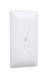 TayMac Masque 2000 Series White 1 gang Plastic Duplex Wall Plate 5 pk