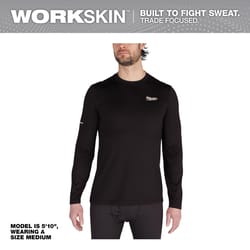 Milwaukee Workskin XL Long Sleeve Men's Crew Neck Black Midweight Base Layer Tee Shirt