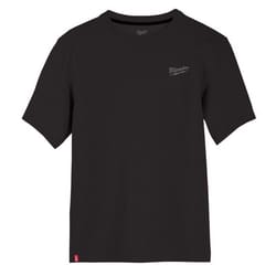 Milwaukee XXL Short Sleeve Men's Crew Neck Black Hybrid Work Tee Shirt