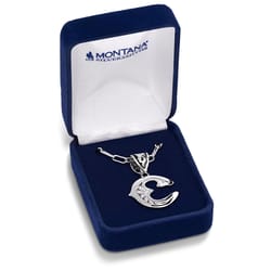 Montana Silversmiths Unisex Western Initial C Black/Silver Necklace