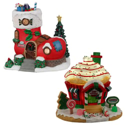 Lemax LED Elf Lane and Peppermint Cottage Christmas Village