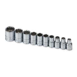SK Professional Tools 1/4 in. drive SAE 12 Point Socket Set 10 pc