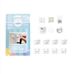 Regalo White Plastic Magnetic Cabinet Locks 4 pk