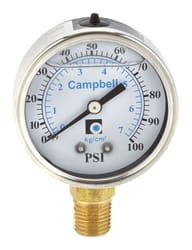 Campbell Various 1/4 in. Liquid Filled Pressure Guage