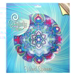 Spinfinity Designs Multi-color Stainless Steel 12 in. Mandala Lotus Large Outdoor Spinner