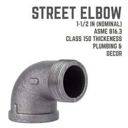 STZ Industries 1-1/2 in. MIP each X 1-1/2 in. D FIP Black Malleable Iron 90 Degree Street Elbow