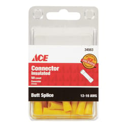 Ace Insulated Wire Butt Connector Yellow 50 pk