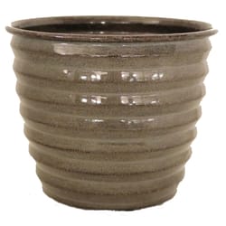 Robert Allen Ironstone 6 in. D Metal Avondale Planter Beige