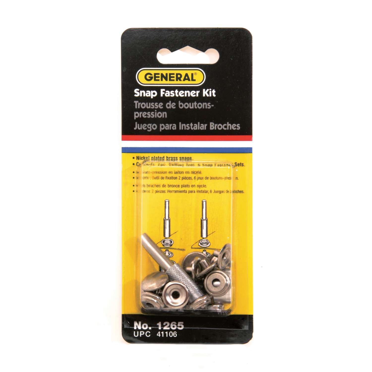 General Tools 1265 Snap Fastener Kit with 6 Fasteners