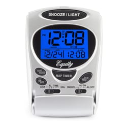 La Crosse Technology Equity 3 in. Silver Travel Alarm Clock LCD Battery Operated
