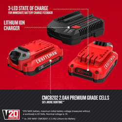 Craftsman V20 2 Ah Lithium-Ion Starter Kit 3 pc