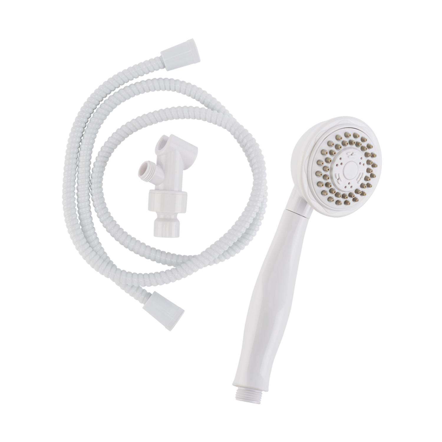 Keeney Stylewise White Plastic 3 settings Handheld Showerhead 1.8 gpm ...