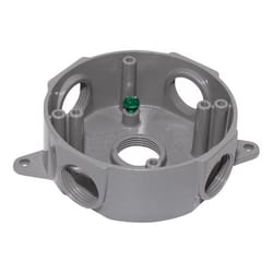 Sigma Engineered Solutions New Work 16 cu in Round Die-Cast Metal Weatherproof Box Gray