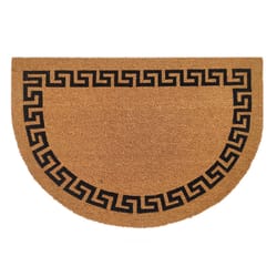 First Concept 24 in. W X 36 in. L Black/Brown Greek Key Coir Door Mat