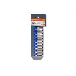 Crescent 1/4 in. X 1/4 in. drive Metric 6 Point Standard Socket Set 10 pc