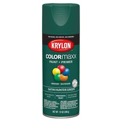 Krylon ColorMaxx Satin Hunter Green Paint + Primer Spray Paint 12 oz