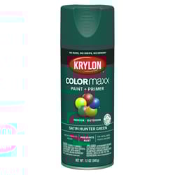 Krylon ColorMaxx Satin Hunter Green Paint + Primer Spray Paint 12 oz