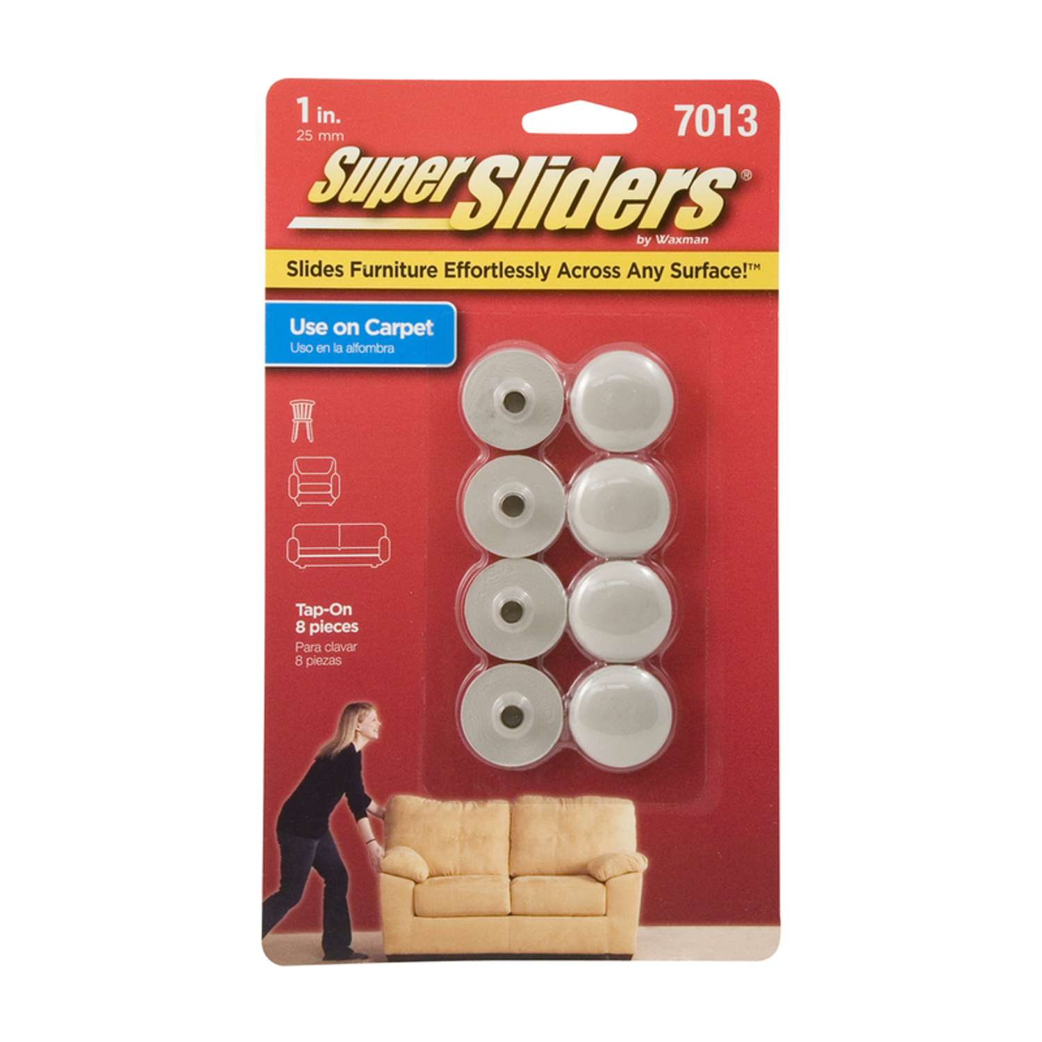 SuperSliders Gray 1 in. TapOn Plastic Chair Glide 8 pk Ace Hardware