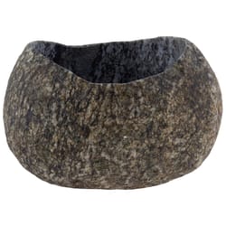 Karma Gifts 3.9 in. H X 6.9 in. W X 6.3 in. D Stone Planter Natural