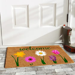 Home & More 1.42  W X 2.42  L Multi-color Carmine Welcome Coir Door Mat