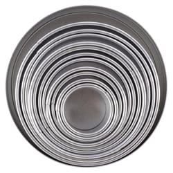 R&M International Silver Steel Plain Pastry Cutters Set