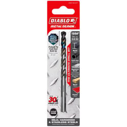 Diablo Metal Demon 19/64 in. X 4.6 in. L Stainless Steel Drill Bit 3-Flat Shank 1 pc