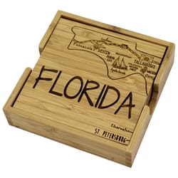 Totally Bamboo Brown Bamboo Coaster Set