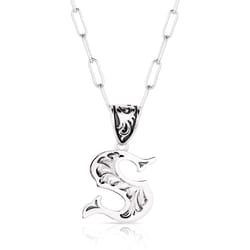 Montana Silversmiths Unisex Western Initial S Black/Silver Necklace