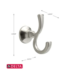 Delta Mandara 7.1 in. H X 5.2 in. W X 3.2 in. L Brushed Nickel Robe Hook