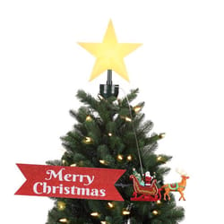 Mr. Christmas LED Santa In Sleigh Animated Tree Topper 24 in.