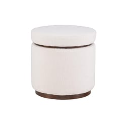 Linon Home Decor Stella White Sherpa Fabric Modern Ottoman 1 pk