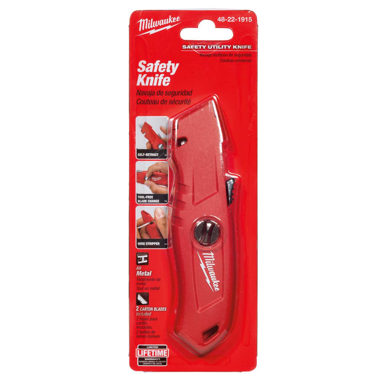 Milwaukee 5-3/4 in. Self-Retracting Safety Knife Red 1 pk - Ace Hardware