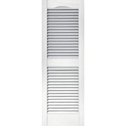 Builders Edge 43 in. H X 14.5 in. W White Louvered Vinyl Shutter 2 pk