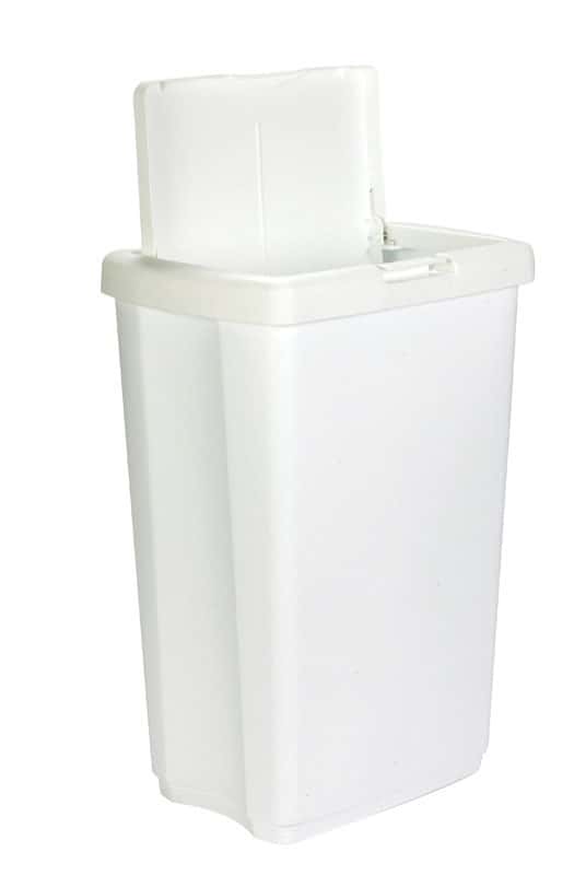  Rubbermaid Spring Top Lid Trash Can, 13-Gallon, White