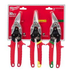 Milwaukee 10 in. Steel Aviation Snips Set 22 Ga. 3 pk